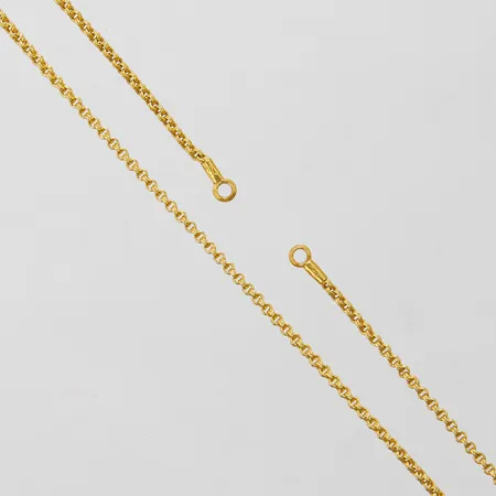 Kedja, dubbel Ärtlänk, längd: 44,2cm, bredd: 1,7mm, saknar lås, Thaiguld, 23K Vikt: 7 g