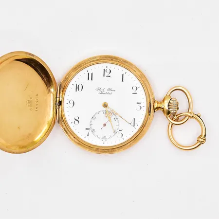 Savonette Karl Olson Karlstad, Grand Prix Paris 1900, Ø 52,5mm, 14K, graverad innerboett 14K, monogram, bruttovikt 102,0g