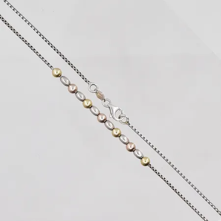 Collier med rörliga kulor, 43cm, bredd 1,2-4mm, silver 925/1000 Vikt: 4,9 g