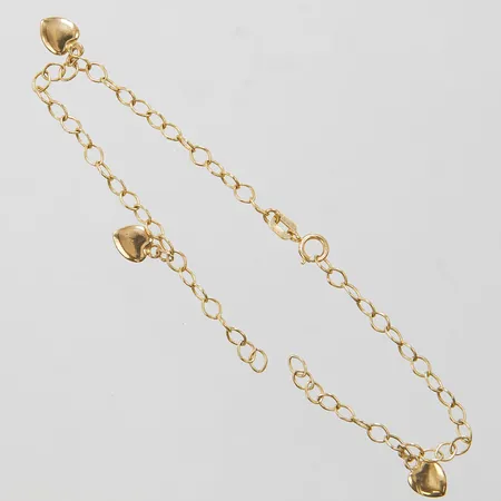 Armband med integrerade berlocker, längd: 19,5cm, trasig/av, GHA, 9K Vikt: 1,3 g