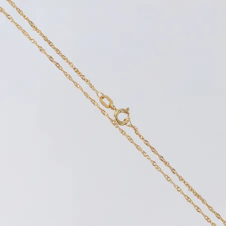 Kedja Singapore, längd 38cm, bredd ca 1,3mm,Guldfynd, 9K Vikt: 0,9 g