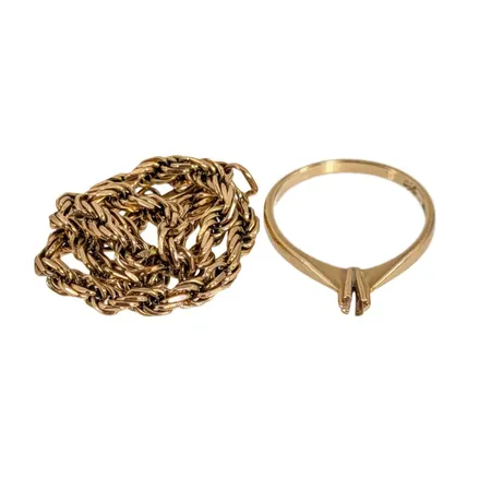 Armband och ring, 18K guld, defekter Vikt: 8,2 g