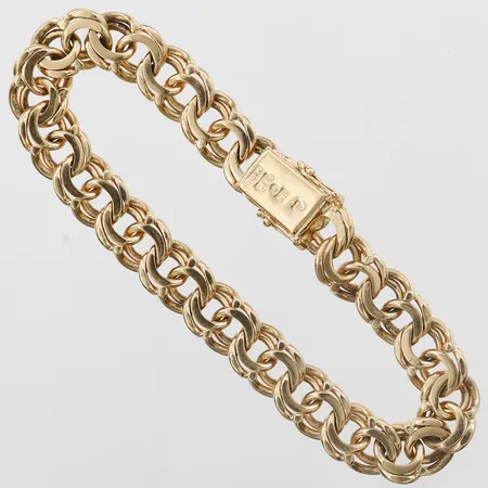 Armband, Bismarck, R A Guld, Stockholm, 2001, längd 19, bredd 10mm, 18K guld. Vikt: 35 g