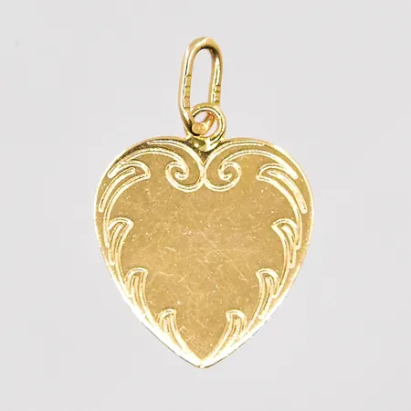Hänge hjärta mönstrad, ca 12,5x18,5mm inklusive ögla, smårepig, 18K Vikt: 0,7 g