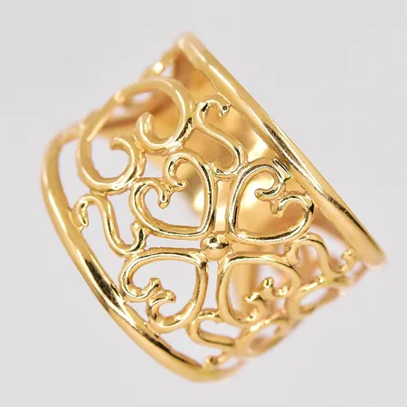 Ring mönstrad, stl 17, ovandel bredd 15,2mm, GHA, 18K Vikt: 1,8 g