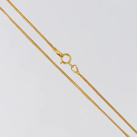 Kedja Rävsvans, längd 46,5cm, bredd 1mm, 21K. Vikt: 2,7 g