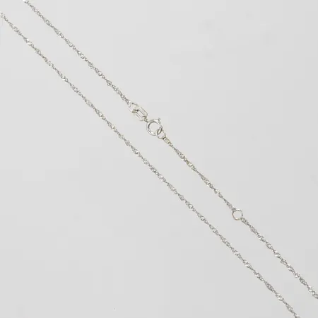 Kedja Singapore, längd: 43,2+46,1cm, bredd: 1,2mm, GHA, vitguld, 18K Vikt: 1,4 g