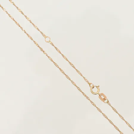 Kedja Singapore 43-46cm bredd 1,1mm GHA 18K  Vikt: 1,3 g