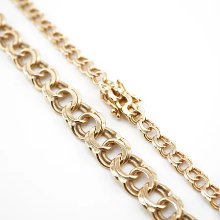 Collier dosserad bismarck, 45cm, bredd 4-8mm, 18k Vikt: 21 g