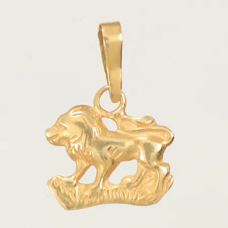 Hänge Lejon 17x11mm inklusive hängöglan, GHA ojämn hängögla 18K Vikt: 0,5 g