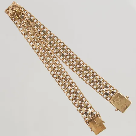 Armband x-länk 18,5cm, bredd:9mm, 18K 17,9g.
