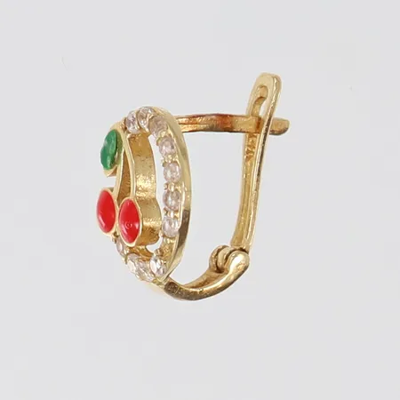 Guldskrot, udda, stenar, 14K Vikt: 0,8 g