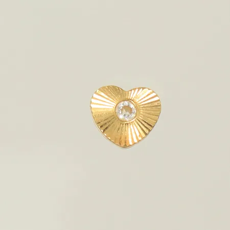 Udda örhänge med vit sten, 6,2x5,5mm böjdt stift 18K Vikt: 0,2 g