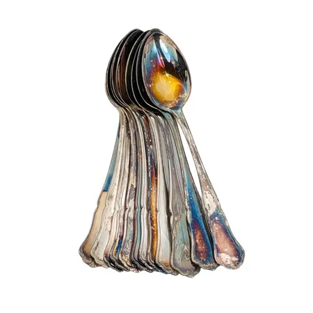 Kaffeskedar, 12 stycken, silver 830/1000, längd 11,8 cm, bruksskick Vikt: 160,3 g