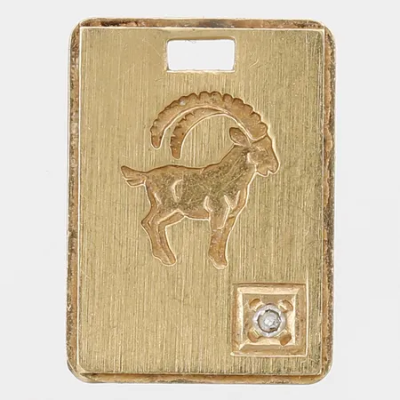 Hänge med diamant 1 x ca. 0,01ct, Vädur, höjd: 15mm, bredd: 11mm, 18K guld Vikt: 1,2 g