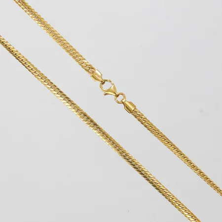 Collier manglad Pansar, längd: 42cm, bredd: 3,2mm, GHA, ojämnheter, 18K Vikt: 5,1 g