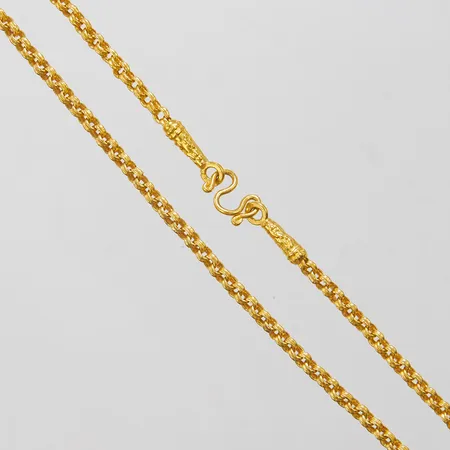 Kedja, dubbel Ärtlänk, längd: 34,8cm, bredd: 2,8mm, Thaiguld, 2 Slung, 23K Vikt: 7,6 g