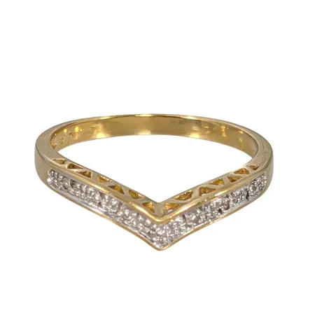 Diamantring, 18K guld, Diamanter 7 x 0,003ct, Hedbergs Guld AB (HSG), svensk kontrollstämpel, Ø19,0 mm, bredd 2-3 mm Vikt: 2,8 g