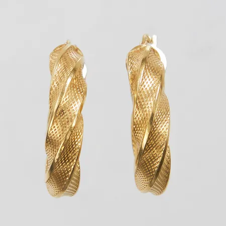 Ett par örhängen creoler, Ø27mm, bredd 6mm, ihållig, 18K Vikt: 5,4 g