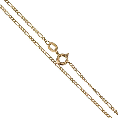 Halskedja Figaro, 18K guld, Guldfynd (GHA), längd 47,0 cm, bredd 1,2 mm, fint skick Vikt: 2 g