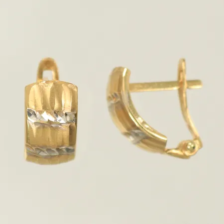 Ett par örhängen tvåfärgade 12x6mm, 14K Vikt: 1,5 g