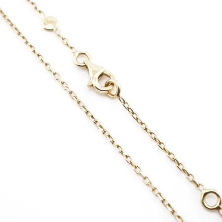 Halskedja, 42,5cm resp 45,5cm, bredd 1,5mm, 18k Vikt: 3 g