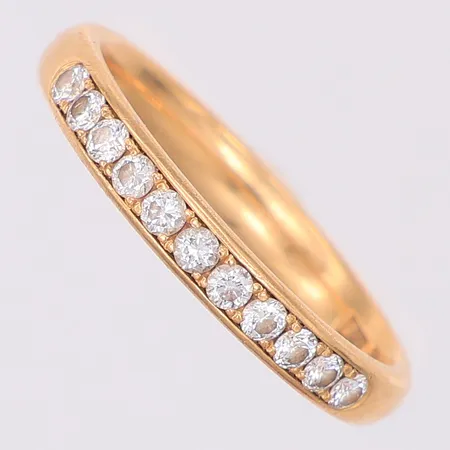 Ring Halvallians diamanter 11 x ca 0,03ct, stl 17¼, Strömdahl Ab, 18K Vikt: 3,6 g