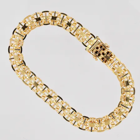 Armband X-länk med stav, 19cm, bredd 7,5mm, 18K Vikt: 18,7 g