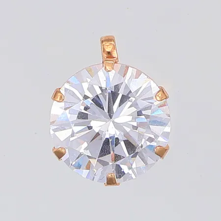 Hänge kubic zirkonia ca 10mm, GHA, 18K Vikt: 0,9 g