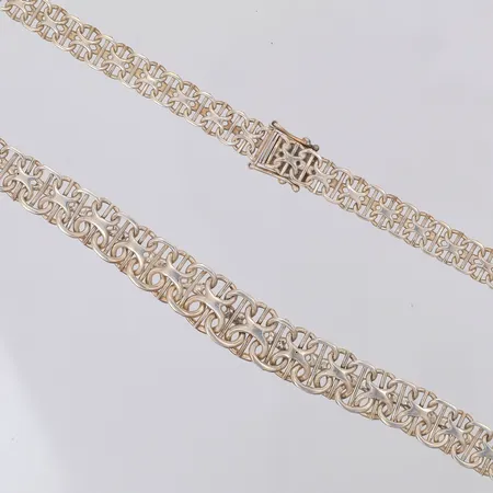 Collier doserat X-länk ca 43,5cm, ca 12mm, ca 7mm, Carlsén Ab, Silver 925/1000 Vikt: 29,2 g