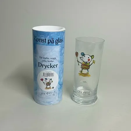 Lasse Åberg Longdrink glas nr 5 höjd 15,5cm, Ø6,5cm, glas, originalbox