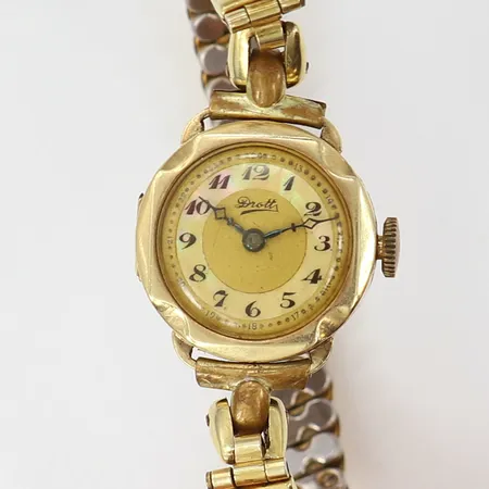 Damur, 14K, felxband ej i guld, defekt, monogram, 14K bruttovikt: 19,7g