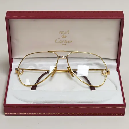 Glasögon Cartier "Vendome Santos" 80 tal, storlek 59 14, slitage, glas med styrka etui