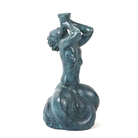 Skulptur, Carl Milles 1875-1955 (efter), "Lilla tritonen". Märkt FFA Fondeur samt Millesgården. Patinerad brons, höjd ca 32 cm Skickas med postpaket.