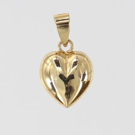 Hänge hjärta, längd inkl ögla ca 12mm, bredd ca 8mm, Guldfynd, 9K Vikt: 0,2 g