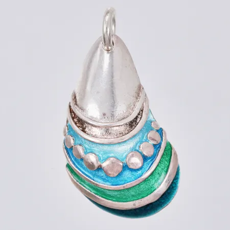 Hänge med emalj längd: ca 2,7cm bredd. ca 15mm BHN Smedja Argentum Spekeröd år 1991 925/1000 silver  Vikt: 2,7 g