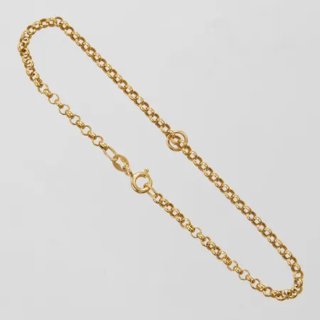 Armband Ärtlänk, längd: 18,7cm, bredd: 2,6mm, extra ögla för berlocker, GFAB, 18K Vikt: 1,4 g