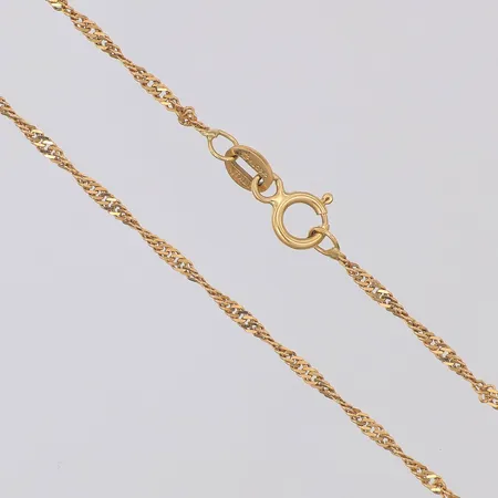 Kedja Singapore ca 50cm, ca1,6mm, 18K Vikt: 2,9 g