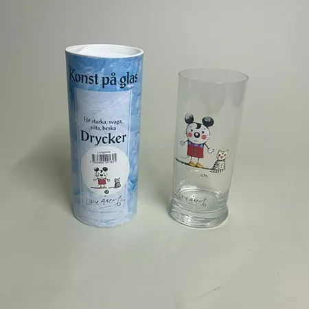 Lasse Åberg Longdrink glas nr 12 höjd 15,5cm, Ø6,5cm, glas, originalbox