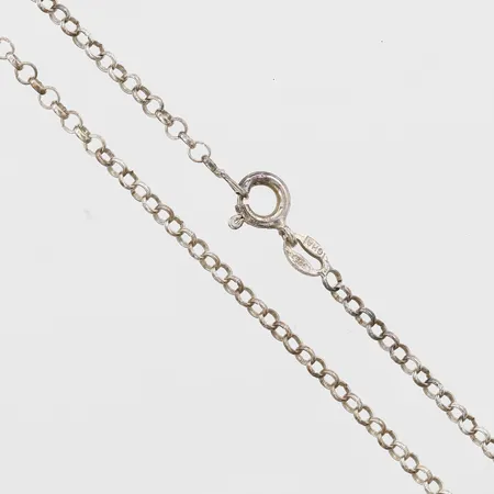 Kedja Ärtlänk, längd: 61cm, bredd: 2mm, GHA, smärre bruksslitage, 925/1000 silver. Vikt: 5 g