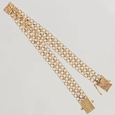 Armband x-länk, 18,5cm, bredd:8mm, 18K 9,2g.