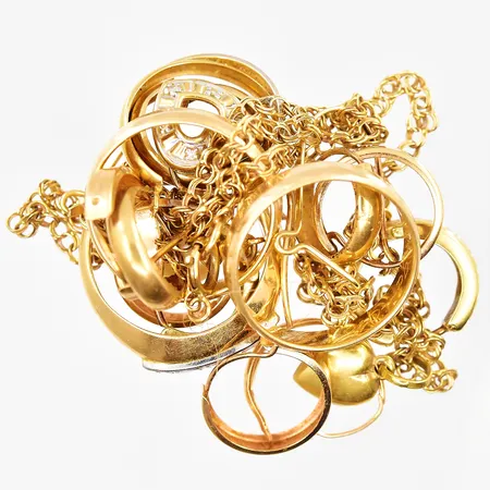 Diverse guld, defekter, stenar, gravyrer, 18K Vikt: 19,5 g