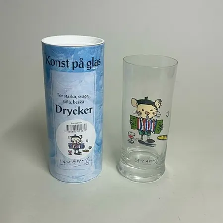 Lasse Åberg Longdrink glas nr 17 höjd 15,5cm, Ø6,5cm, glas, originalbox