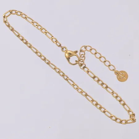 Armband Figaro Edblad 16-19cm, ca 2,3mm, guldfärgad stål Vikt: 0 g
