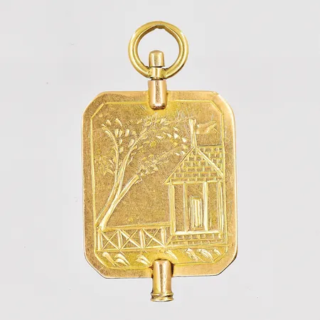 Hänge, defekt, metalldel, 18K, bruttovikt 4,1g Vikt: 4,1 g