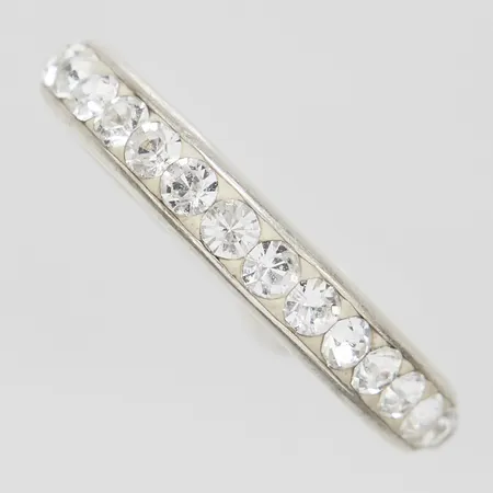 Ring med konstmassa samt vita stenar, Ø17, bredd: 3,5mm, silver, 925/1000
