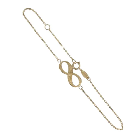 Armband, 18K guld, ankarkedja med integrerad dekor "Infinity", borstad yta, Guldfynd (GHA), längd 16,0 - 18,5 cm, bredd 1 - 7,5 mm Vikt: 1,4 g