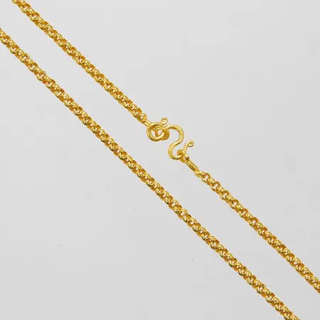 Kedja, Ärtlänk, längd: 39,7cm, bredd: 2,7mm, Thaiguld, 2 Slung, 23K Vikt: 7,6 g