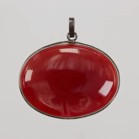 Hänge med brun sten 36x41mm, Silver 925/1000, Vikt: 12,9g Vikt: 12,9 g