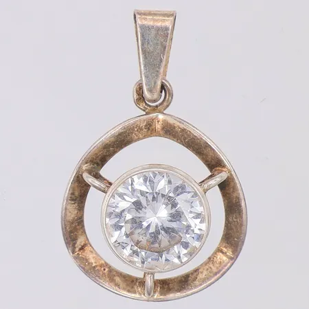 Hänge bergkristall ca 29mm, Finska stämplar, Silver 925/1000 Vikt: 2,2 g